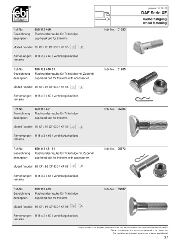 Spare parts FEBI for trucks DAF XF