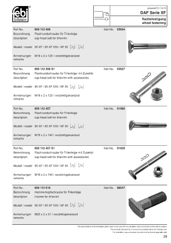 Spare parts FEBI for trucks DAF XF