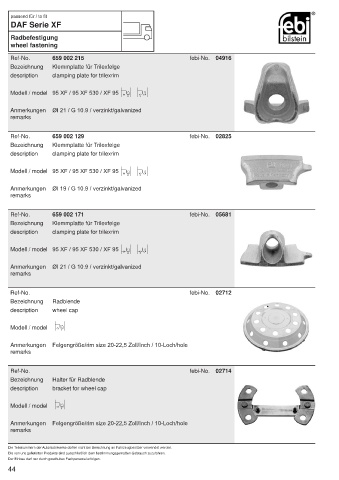 Spare parts FEBI for trucks DAF XF