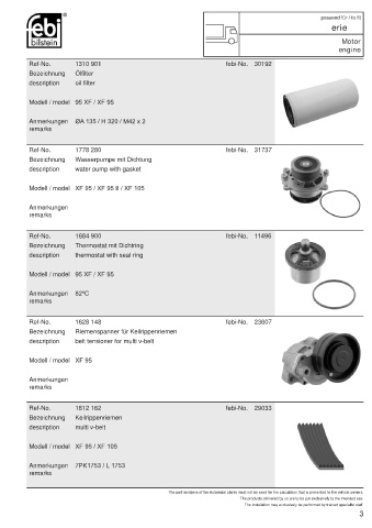 Spare parts FEBI for trucks DAF XF