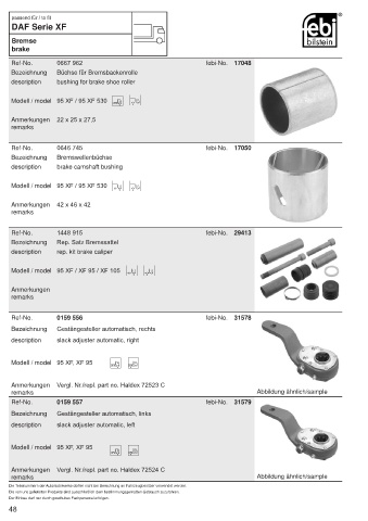 Spare parts FEBI for trucks DAF XF