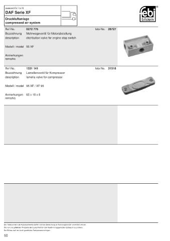 Spare parts FEBI for trucks DAF XF