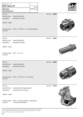 Spare parts FEBI for trucks DAF XF