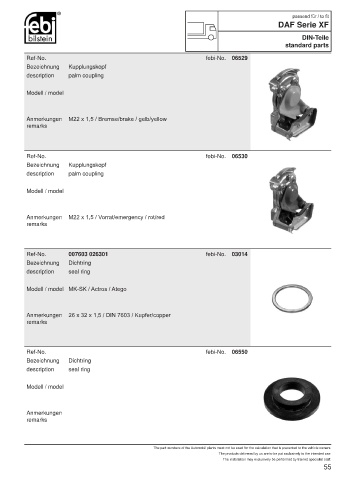 Spare parts FEBI for trucks DAF XF