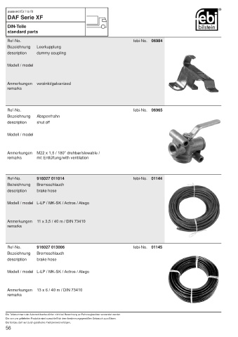 Spare parts FEBI for trucks DAF XF