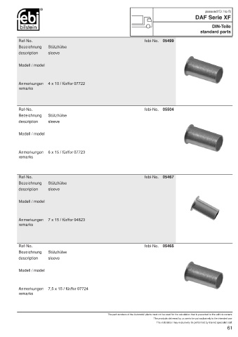 Spare parts FEBI for trucks DAF XF