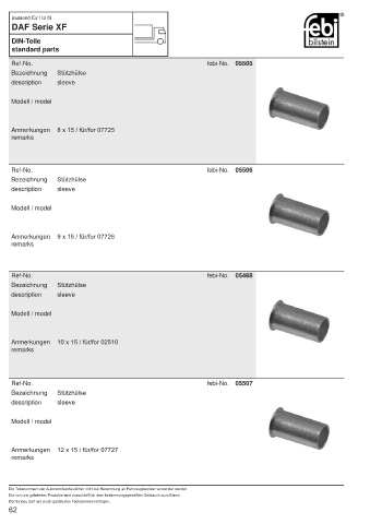 Spare parts FEBI for trucks DAF XF