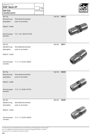 Spare parts FEBI for trucks DAF XF