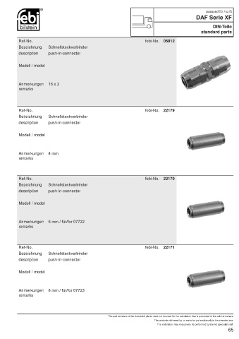 Spare parts FEBI for trucks DAF XF