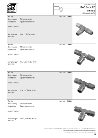 Spare parts FEBI for trucks DAF XF