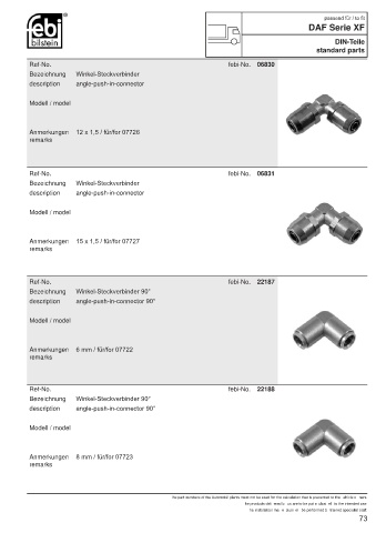 Spare parts FEBI for trucks DAF XF