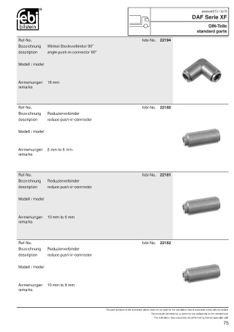 Spare parts FEBI for trucks DAF XF