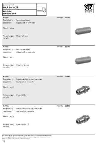 Spare parts FEBI for trucks DAF XF