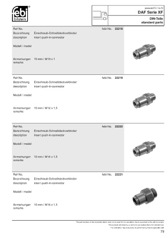 Spare parts FEBI for trucks DAF XF