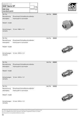 Spare parts FEBI for trucks DAF XF