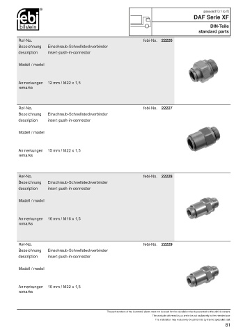 Spare parts FEBI for trucks DAF XF