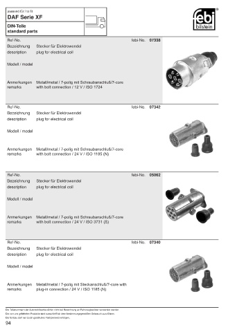 Spare parts FEBI for trucks DAF XF