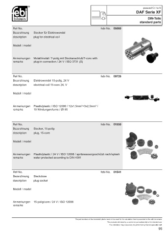 Spare parts FEBI for trucks DAF XF