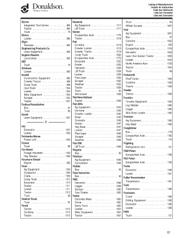 Spare parts DONALDSON cross-references