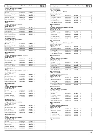 Spare parts DONALDSON cross-references