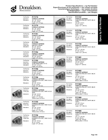 Spare parts DONALDSON cross-references