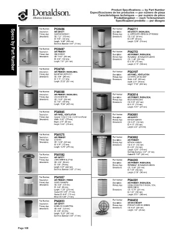 Spare parts DONALDSON cross-references