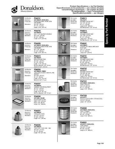 Spare parts DONALDSON cross-references