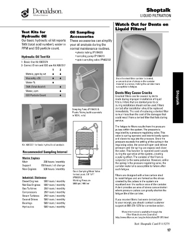 Spare parts DONALDSON cross-references