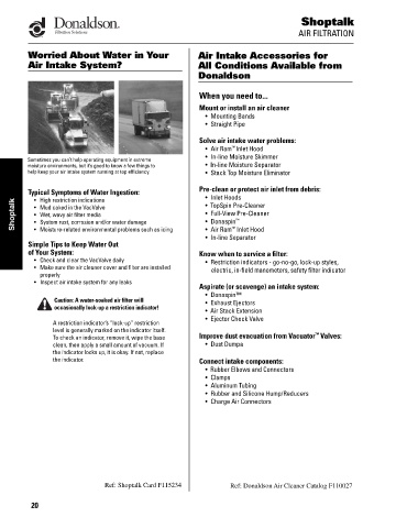 Spare parts DONALDSON cross-references