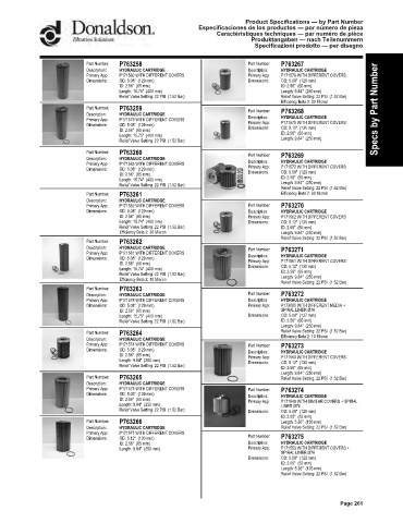 Spare parts DONALDSON cross-references