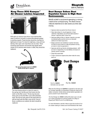 Spare parts DONALDSON cross-references