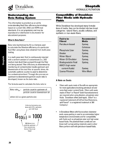 Spare parts DONALDSON cross-references