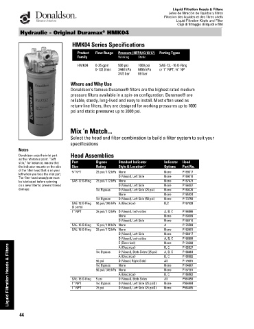 Spare parts DONALDSON cross-references