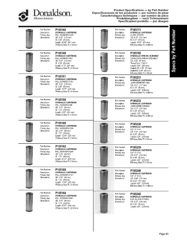 Spare parts DONALDSON cross-references