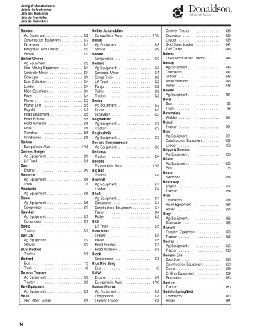 Spare parts DONALDSON cross-references