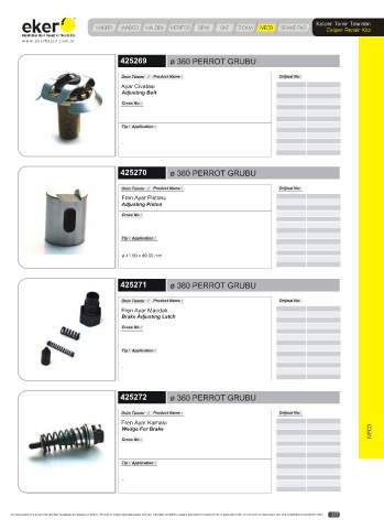 Catalogs auto parts for car and truck