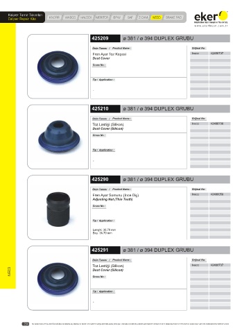 Catalogs auto parts for car and truck