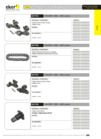 Catalogs auto parts for car and truck