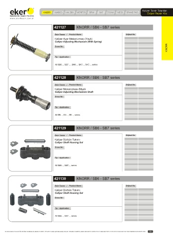 Catalogs auto parts for car and truck