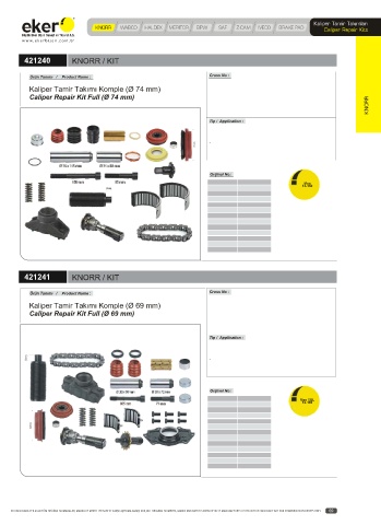 Catalogs auto parts for car and truck