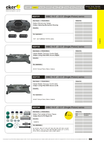 Catalogs auto parts for car and truck