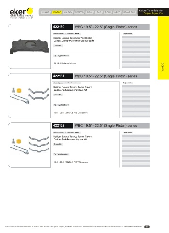 Catalogs auto parts for car and truck