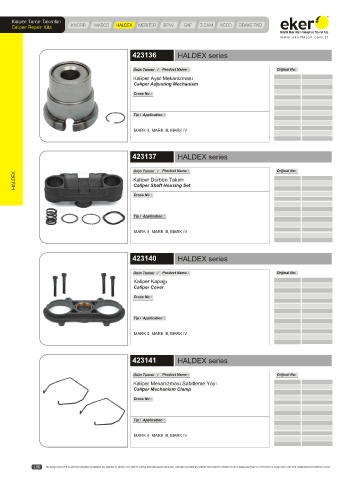 Catalogs auto parts for car and truck