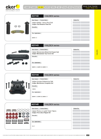 Catalogs auto parts for car and truck