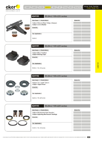 Catalogs auto parts for car and truck