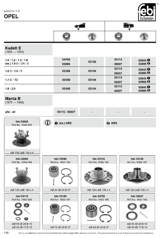 Spare parts cross-references