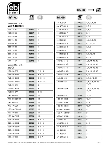 Spare parts cross-references