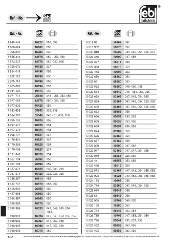 Spare parts cross-references