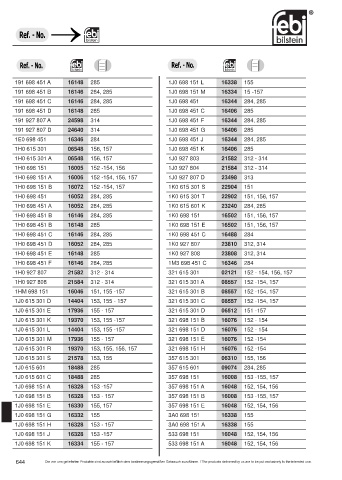 Spare parts cross-references