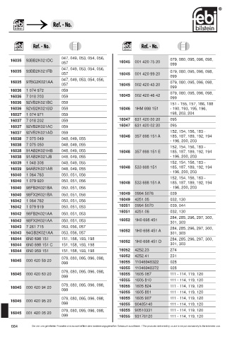 Spare parts cross-references